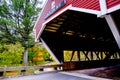 Honeymoon Bridge is a wooden covered bridge over the Ellis River in Jackson, New Hampshire